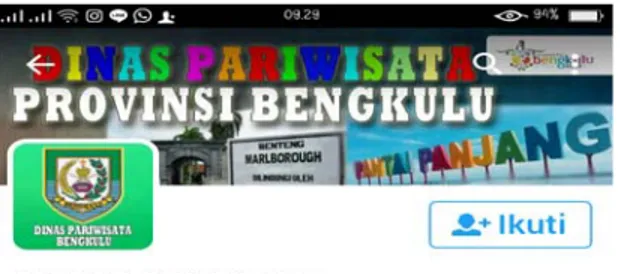 Gambar 3.12 Tampilan Twitter Dinas Pariwisata Provinsi Bengkulu  Sumber: Twitter/@dispar_bengkulu 