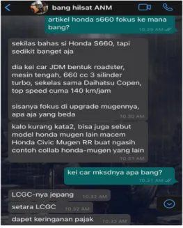 Gambar 3.4 - Hasil riset bertanya langsung dengan mentor penulis 