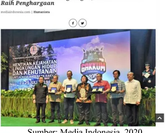 Gambar 1.3 Media Indonesia Menerima Penghargaan karena Aktif  Beritakan Isu Lingkungan 