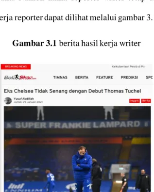 Gambar 3.1 berita hasil kerja writer 