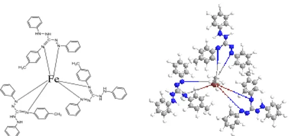 Gambar 6. Struktur Molekul Senyawa  Kompleks [Fe(DPCO-p-T) 3 ] 2+