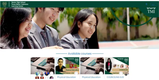 Gambar 3. Tampilan e-learning yang digunakan pada SMA Tunas Mekar Indonesia 