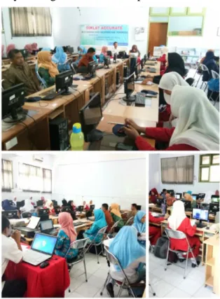 Gambar 2. Suasana Pengerjaan Kasus  Soal  studi  kasus  yang  diberikan  disesuaikan  dengan  fiitur  aplikasi  yang  tersedia