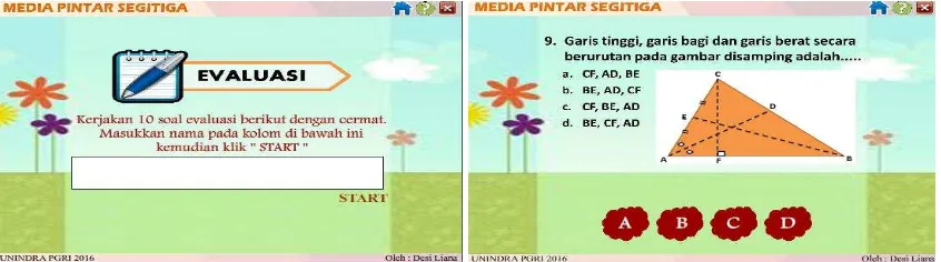 Gambar 6. Tampilan evaluasi  