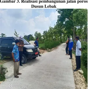 Gambar 3. Realisasi pembangunan jalan poros  Dusun Lebak 