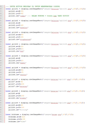Gambar 5.21 Script untuk memuat button  pada pemilihan alat.