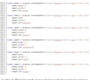 Gambar 5.28 Script untuk memuat button pada fase bermain pertama.
