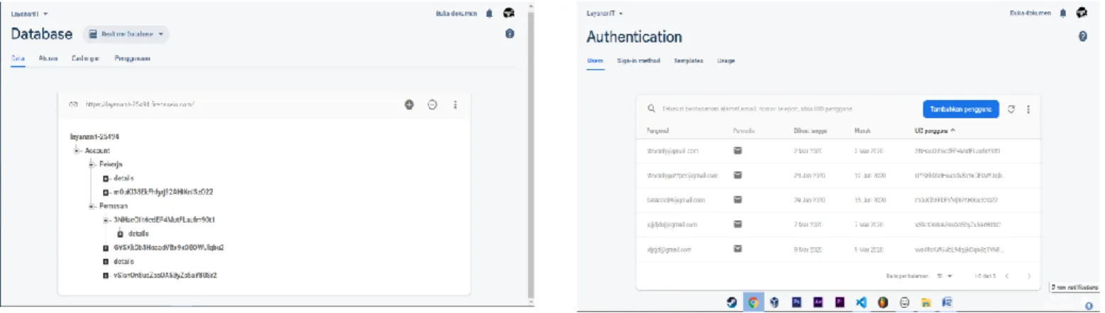 Gambar 13. Print screen struktur realtime database 