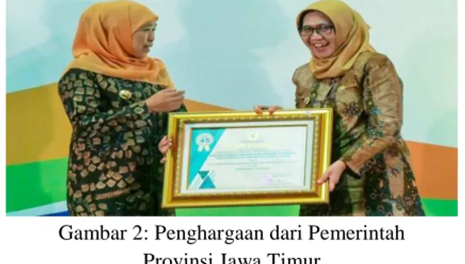 Gambar 2: Penghargaan dari Pemerintah   Provinsi Jawa Timur 