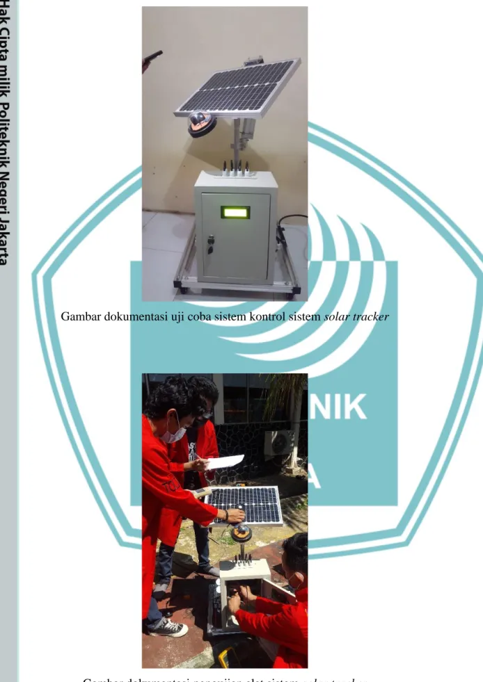 Gambar dokumentasi uji coba sistem kontrol sistem solar tracker 
