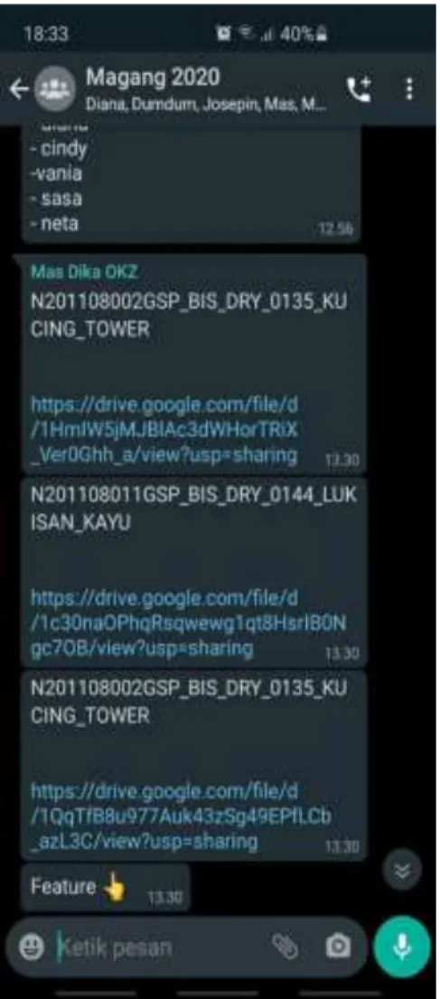 Gambar 3.1 Screenshot Pengiriman Bahan Video Feature 