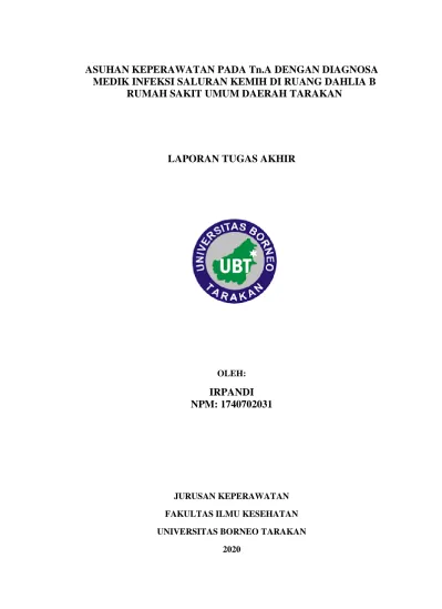 ASUHAN KEPERAWATAN PADA Tn.A DENGAN DIAGNOSA MEDIK INFEKSI SALURAN ...