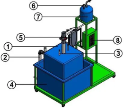 Gambar 1. Desain Alat Produksi Biogas  Pada  penelitian  ini  digunakan  digester  sebagaimana  dapat  dilihat  pada  Gambar  1