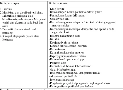 Tabel 2.1.  Kriteria Hanifin dan Rajka 