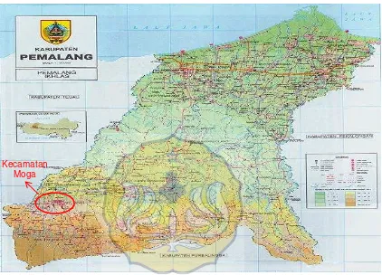 Gambar 8.2. Peta Lokasi Kecamatan Moga Kabupaten Pemalang Jawa Tengah 