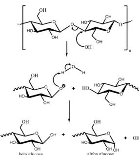Figure 2.   Hydrolysis of cellulose linkage in alkaline medium 