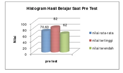 Grafik 4.1. Histogram Hasil Belajar pada saat Pre Test 