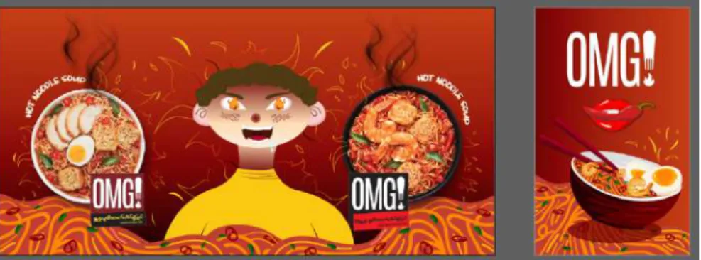 Gambar diatas adalah penerapan visual desain yang sudah ada pada  visual desain sampling counter