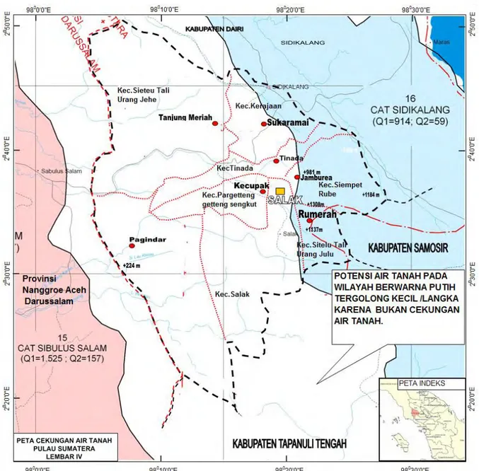 Gambar 2.11. Peta Cekungan Air tanah Kabupaten Pakpak Bharat.  