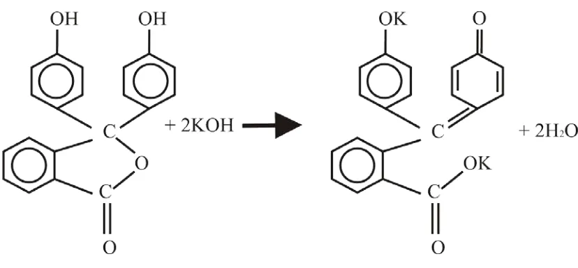 Gambar 2.2  Reaksi phenolphthalein dengan KOH 