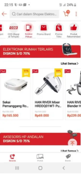Gambar 3. 7 Collection Header Pada Aplikasi Shopee 