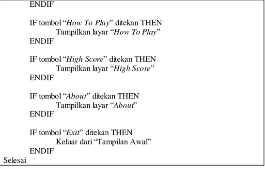 Gambar 7 Storyboard pilihan level 