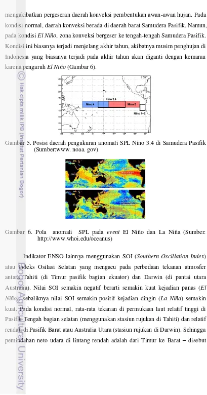 Gambar 5. Posisi daerah pengukuran anomali SPL Nino 3.4 di Samudera Pasifik 