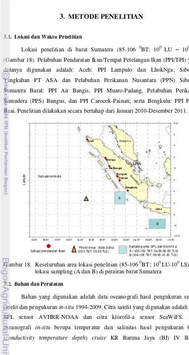 Gambar 18.  Keseluruhan area lokasi penelitian (85-106 0BT; 100 LU-100 LS) dan 