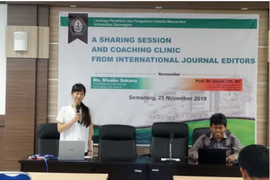Gambar 3.1.  A Sharing Session and Coaching Clinic From International  Journal Editors