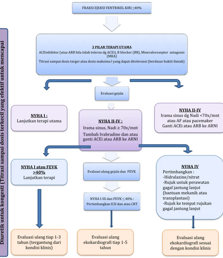 Gambar 2. Strategi pengobatan pada pasien gagal jantung kronik simtomatik (NYHA fc II-IV)