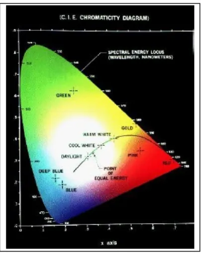 Gambar 3: Diagram CIE Chromaticity menunjukkan semua visible colours.