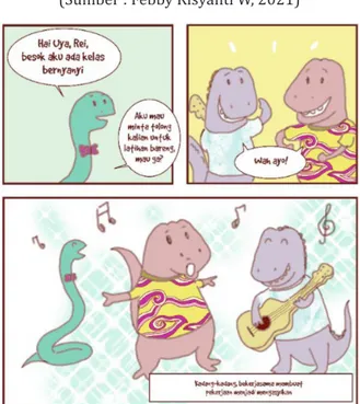 Gambar 5. Komik strip edukatif dinosaurus (Sumber : Febby Risyanti W, 2021)