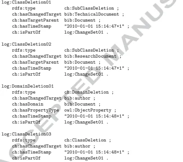Fig. 10. Complex (compound) change resulting from a single change event (Document class deletion).