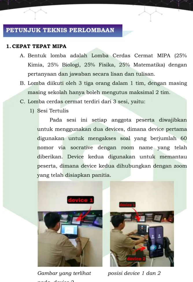 Gambar yang terlihat           posisi device 1 dan 2  pada  device 2 