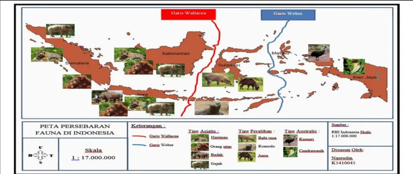 Gambar 4. Peta persebaran gunung api di Indonesia sebagai salah satu dampak aktifitas  geologi bumi 
