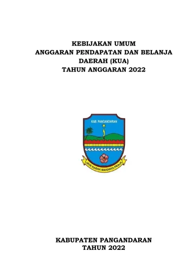 KEBIJAKAN UMUM ANGGARAN PENDAPATAN DAN BELANJA DAERAH (KUA) TAHUN ...