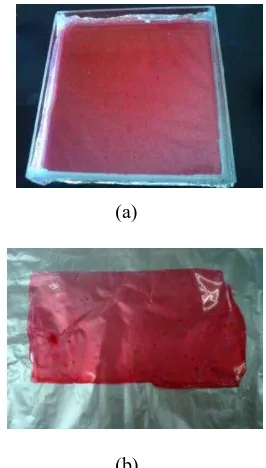 Gambar 6. Pewarna makanan sintetik berwarna red cherry CL 16255 Film indikator dengan pewarna sintetik 