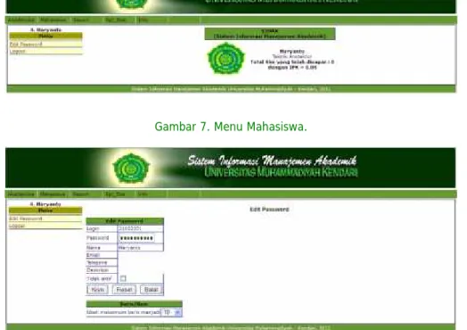 Gambar 8. Menu Edit Password.