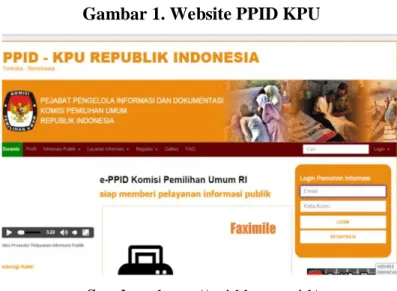 Gambar 1. Website PPID KPU 