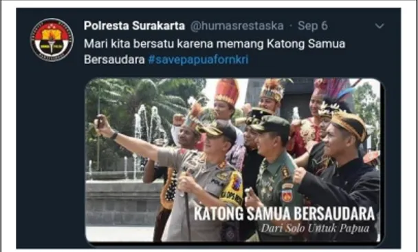 Gambar 9. Publikasi berita viral di akun Twitter Polresta Surakarta 
