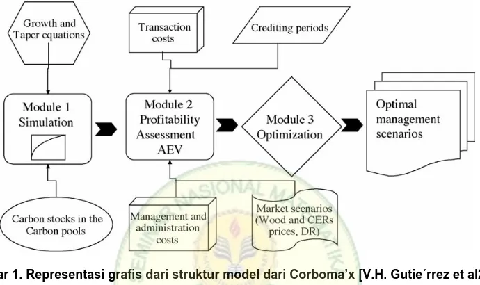 Gambar 1. Representasi grafis dari struktur model dari Corboma’x [V.H. Gutie´rrez et al2006 ] 