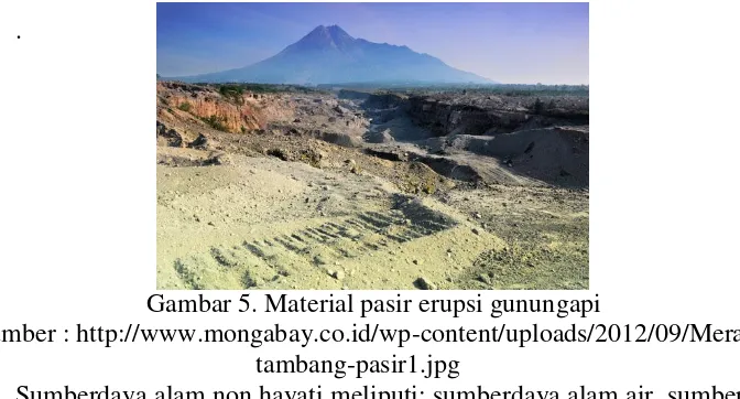 Gambar 5. Material pasir erupsi gunungapi  