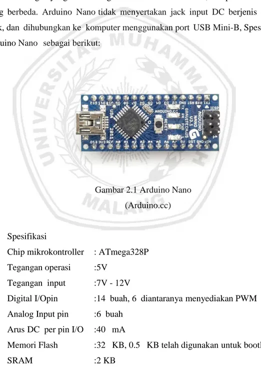 Gambar 2.1 Arduino Nano  sa  (Arduino.cc) 