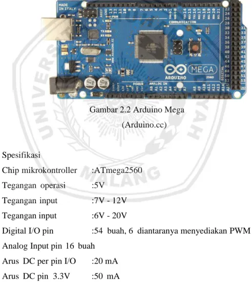 Gambar 2.2 Arduino Mega jsdb  (Arduino.cc) 