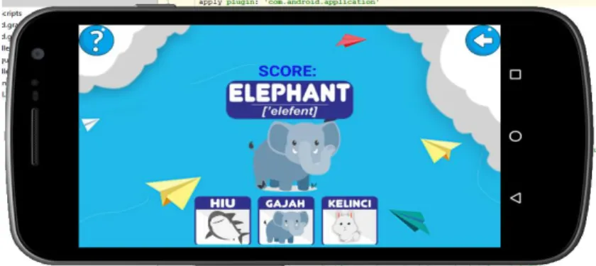 Gambar 20 Tampil  Menu Quiz Hewan 