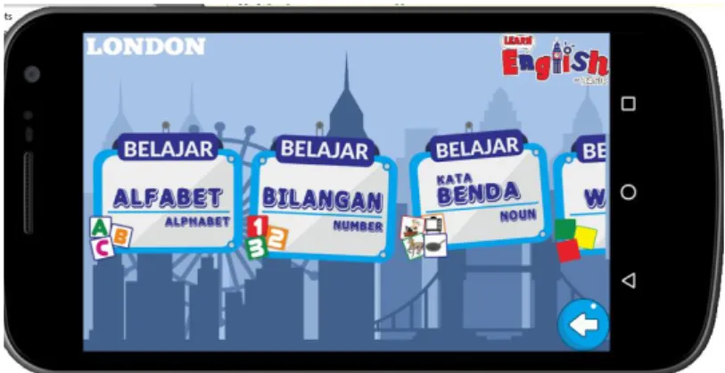 Gambar 4 Tampi Menu Belajar Alphabet 