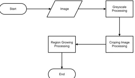 Gambar 1. Diagram Alur Monitoring Pertumbuhan Kecambah Kacang Hijau Menggunakan  Region Growing 