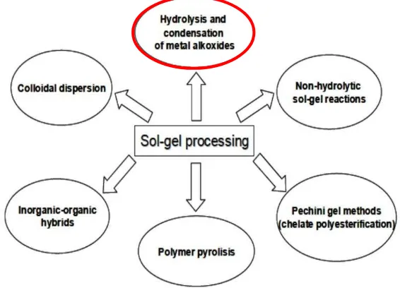 Gambar 2.17 Penerapan Proses Sol-gel (Dimitriev et al, 2008) 