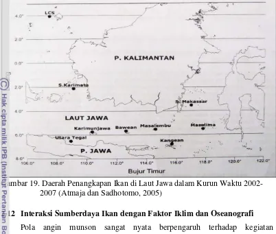 Gambar 19. Daerah Penangkapan Ikan di Laut Jawa dalam Kurun Waktu 2002-