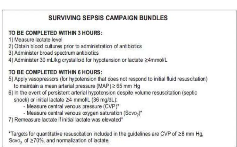 Tabel 2.5 Surviving Sepsis Campaign(Dellinger RP, 2008) 